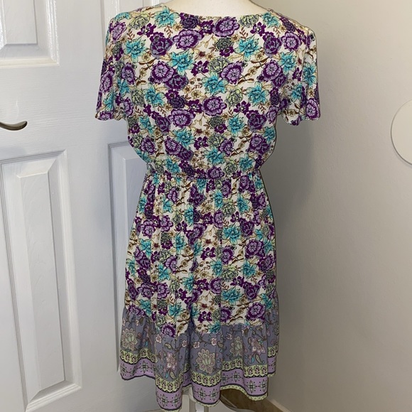 Lauren Taylor Short Sleeve Floral Dress - Picture 7 of 13